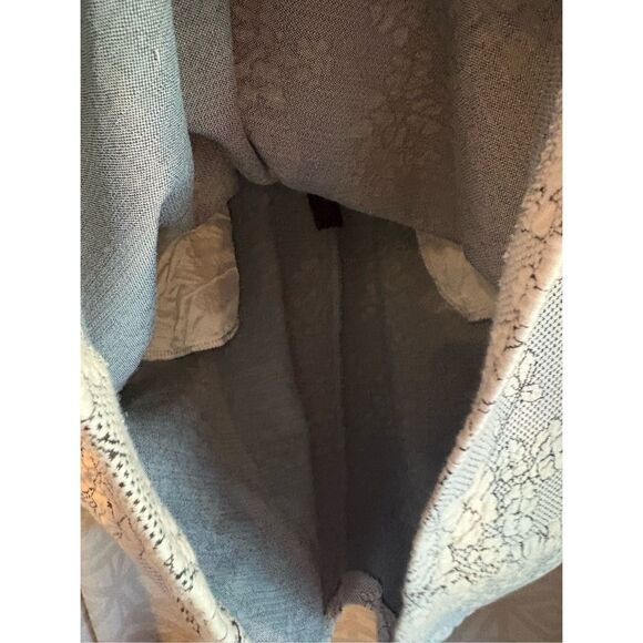 Anthropologie Dress Gray White Floral Lace Sleeveless V Neck Party‎ - Picture 11 of 14